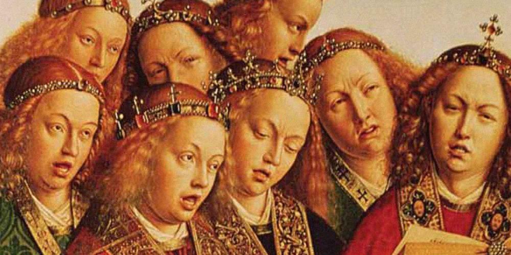 Singing Angels from the left panel of the Ghent Altarpiece 1432